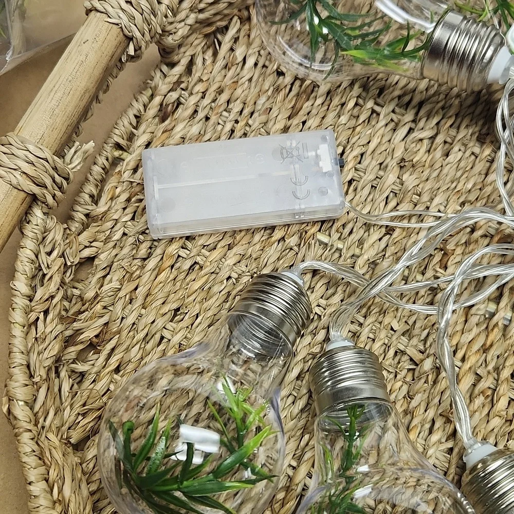 String Lights with Greenery Bulbs